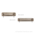 Stainless Steel Legs Polyester Gestoffeerde Loveseat Sofa